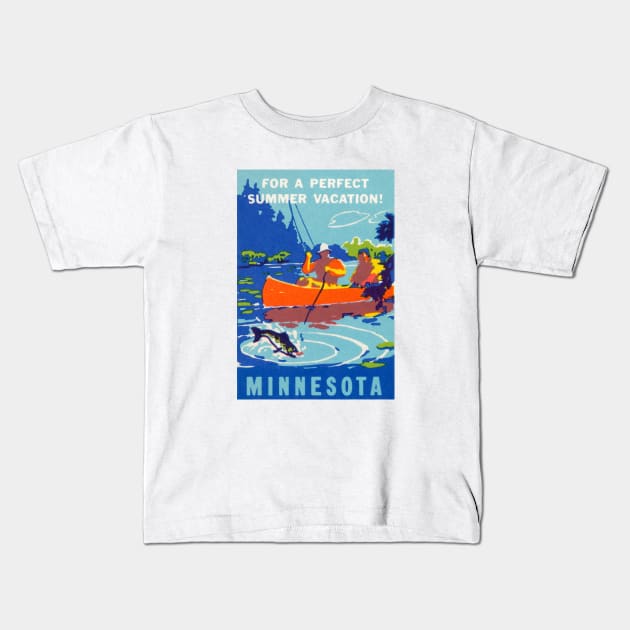 1940 Vacation in Minnesota Kids T-Shirt by historicimage